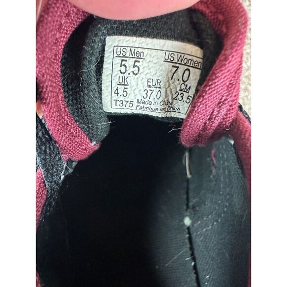 VANS Unisex Skate Sneakers Burgundy/Black Lace Up Low Top Men's 5.5‎ Women's 7 - Picture 6 of 6